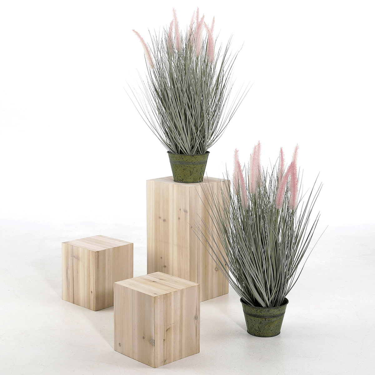 Lot de mini-colonnes en bois nature - 5