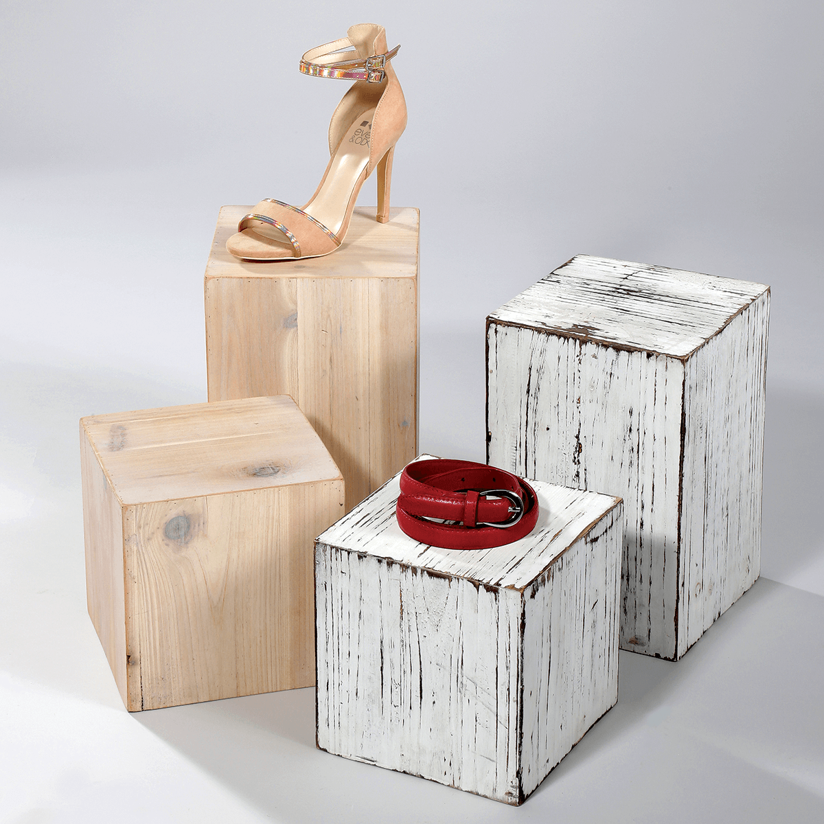 Lot de mini-colonnes en bois nature - 10