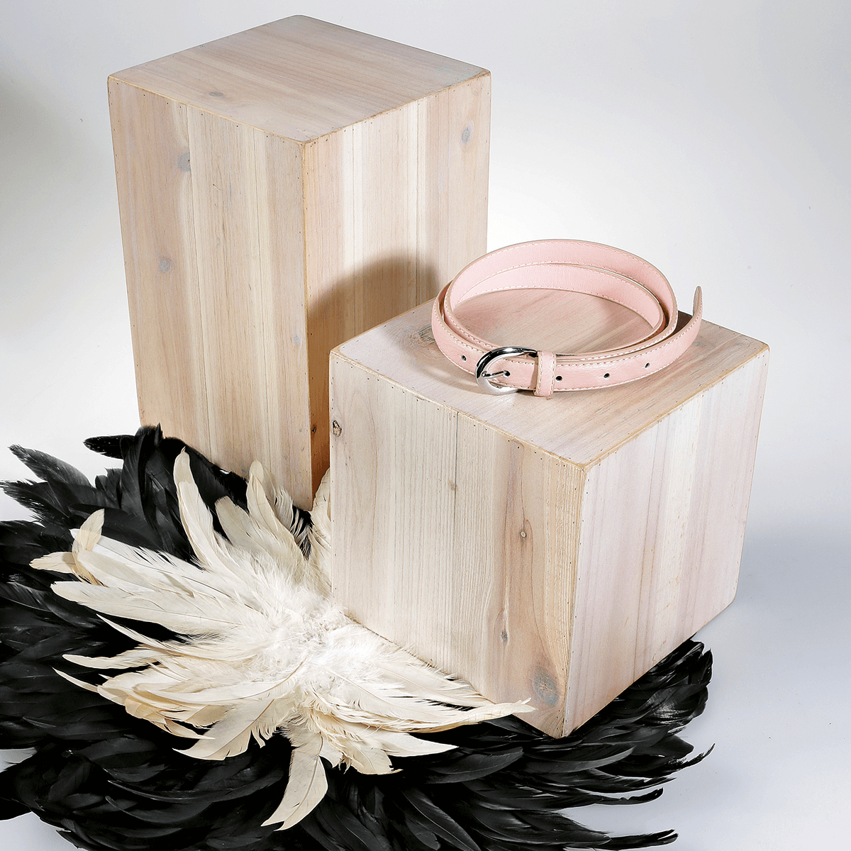 Lot de mini-colonnes en bois nature - 9