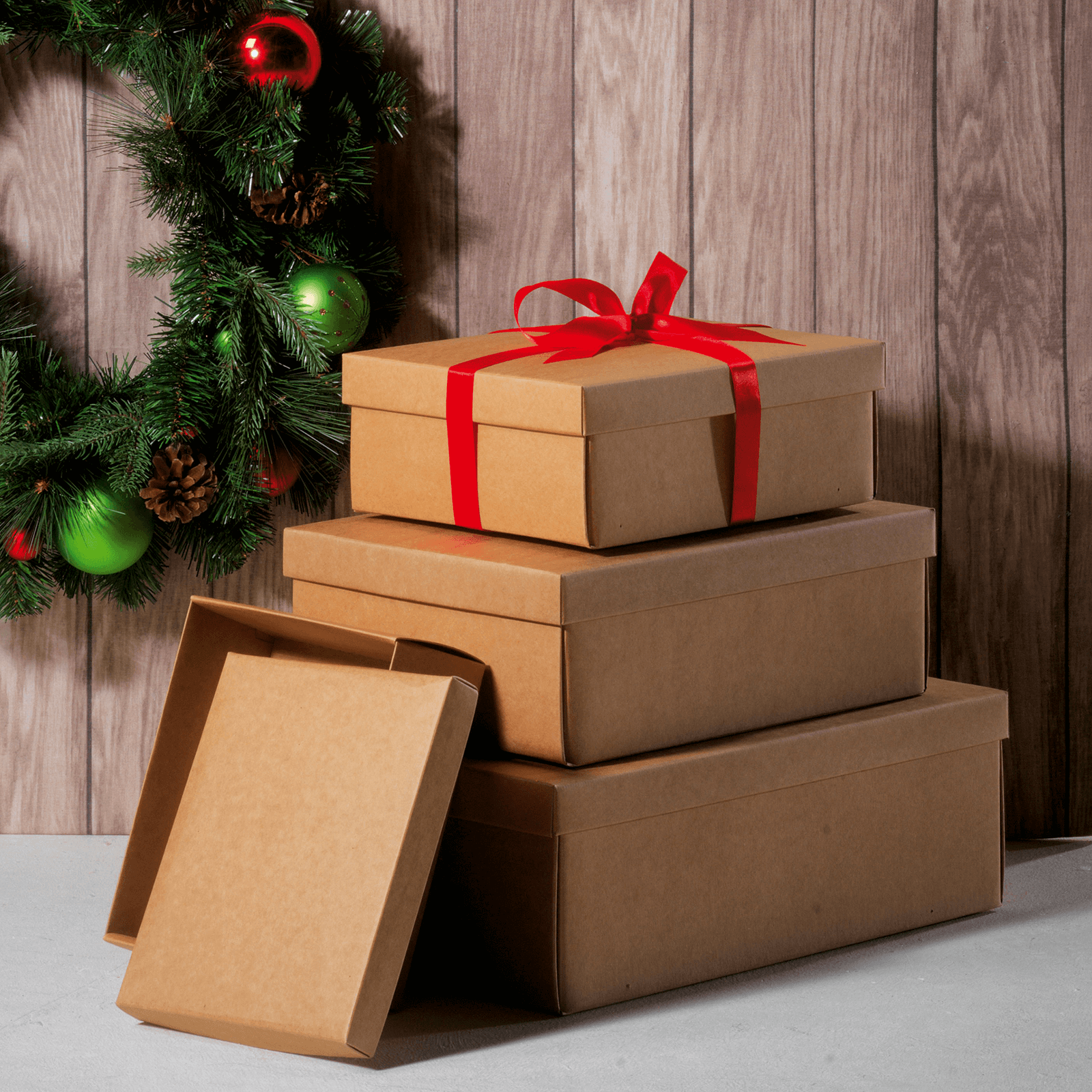 Gift boxes brown 45.5 x 32 x 15 cm 10 pcs - 1