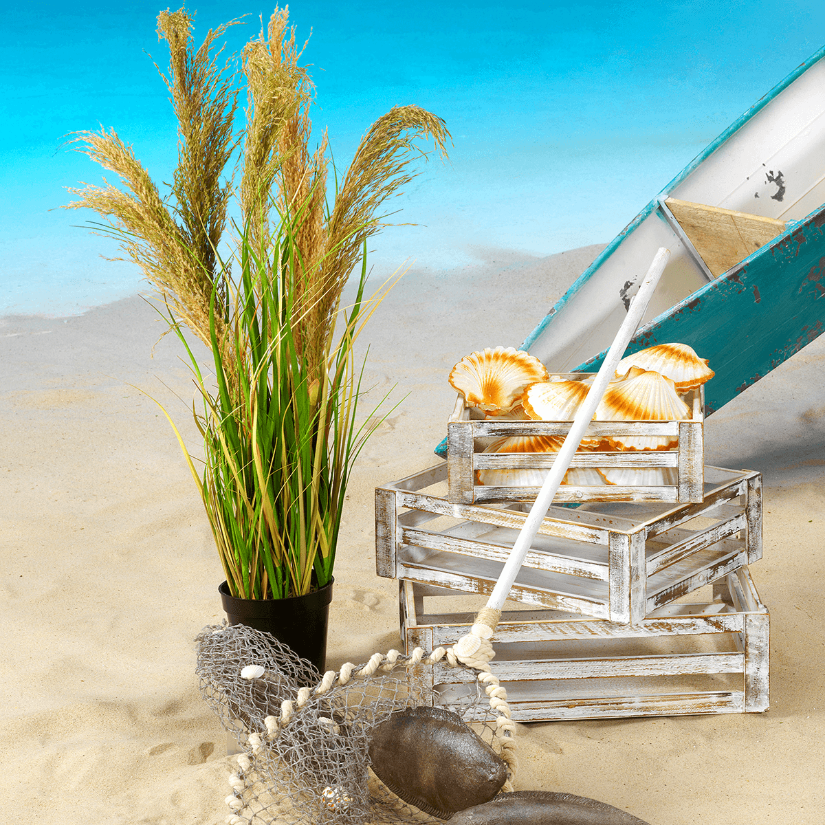 Roseau artificiel en pot haut. 110 cm - 3