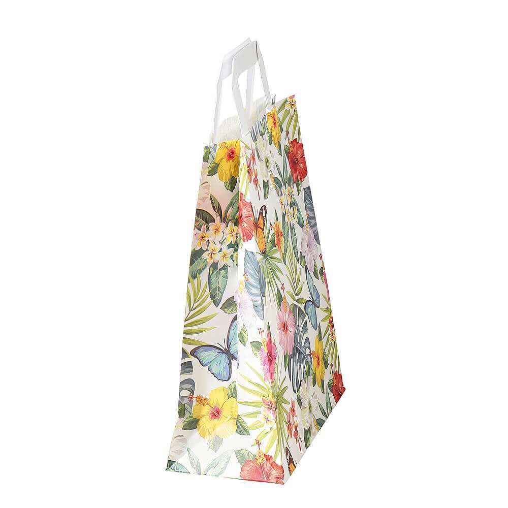 Sac en papier kraft "Tropical" 28 x 22 x 10 cm - 2