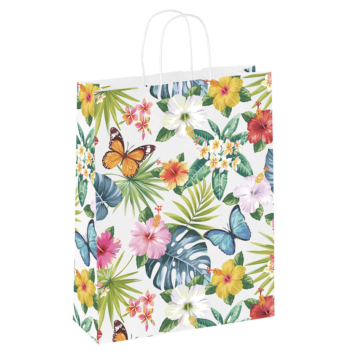 Sac en papier kraft "Tropical" 28 x 22 x 10 cm - 4