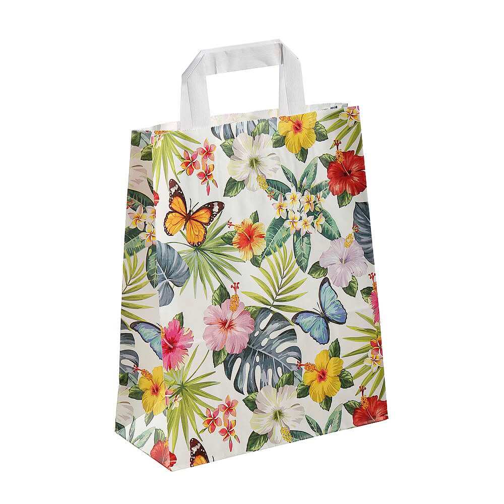 Kraft paper bag "Tropical" 35 x 26 x 12 cm - 1