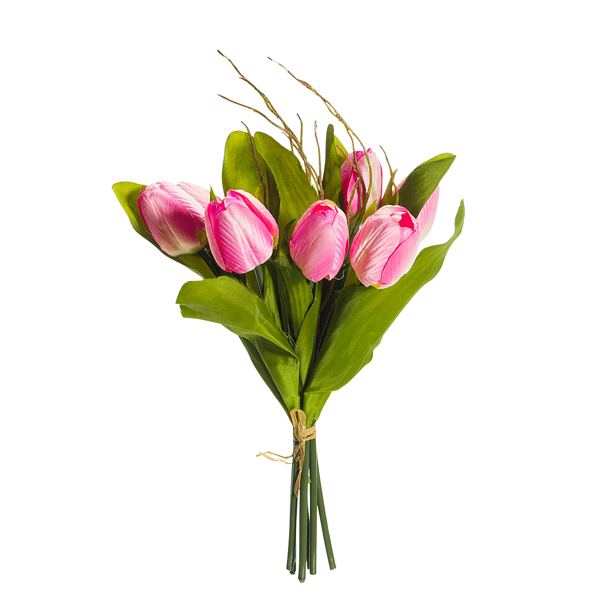 Artificial tulip bouquet pink, 30 cm - 4