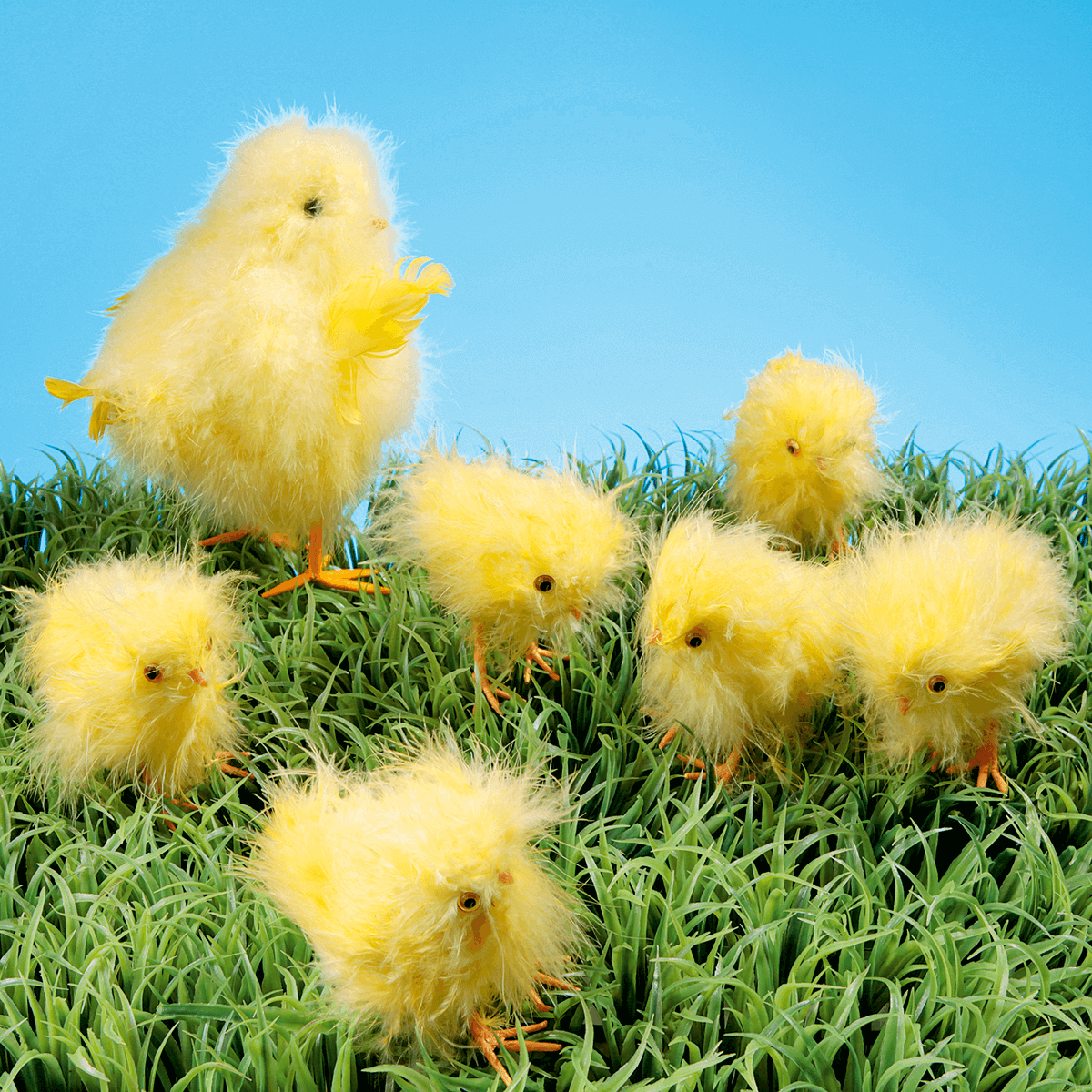 Decorative chicks 9 cm, 6 pcs - 6