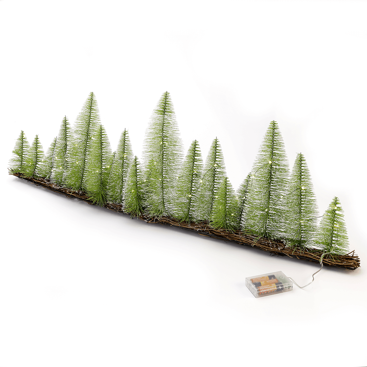 Déco de table Mini-sapins à LED long. 100 cm - 2