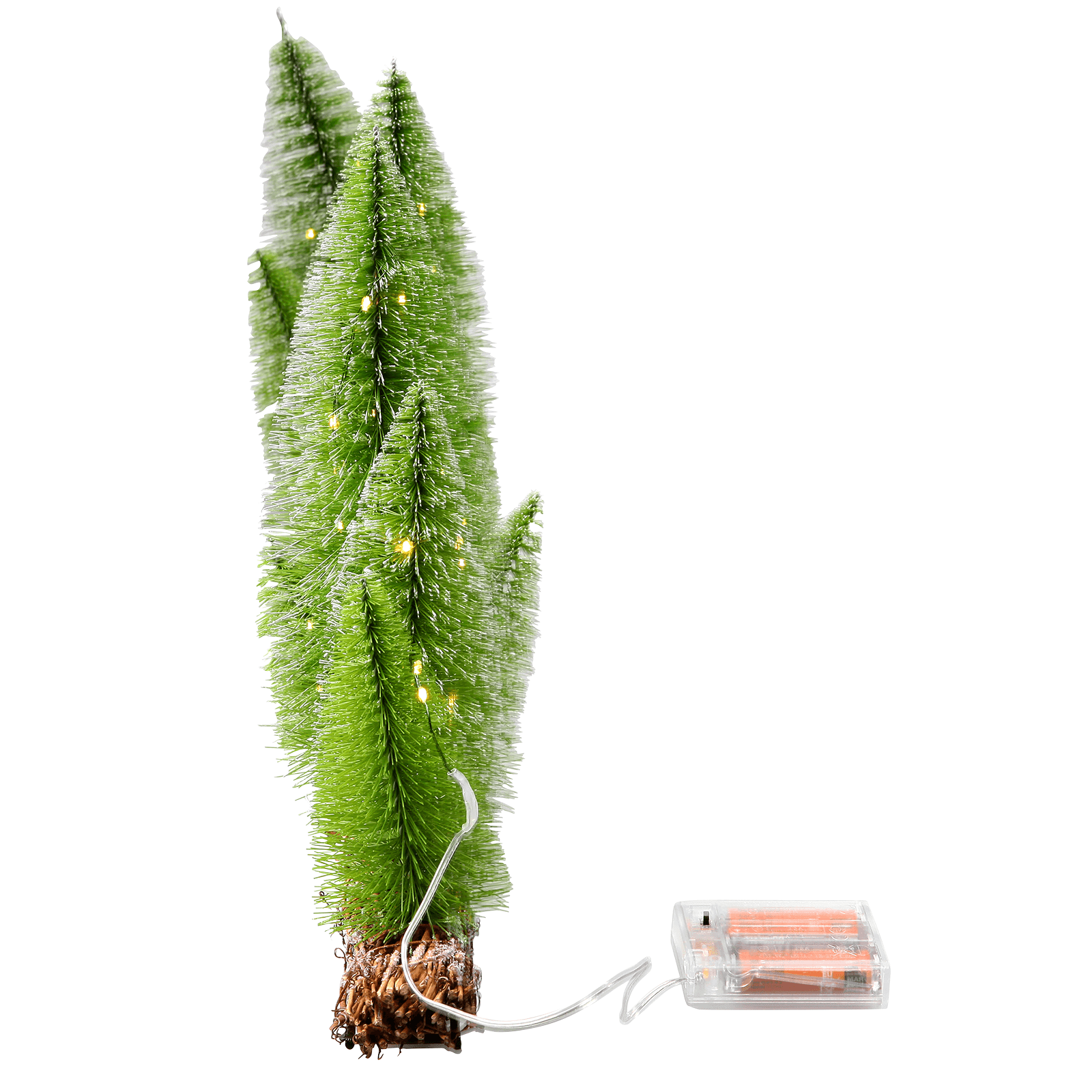Déco de table Mini-sapins à LED long. 100 cm - 10