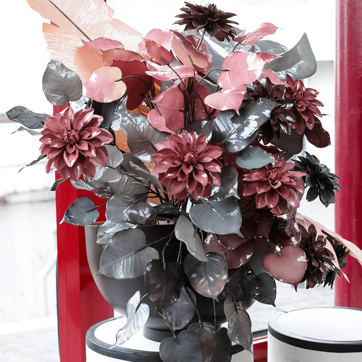 Artificial deciduous branch 60 cm grey-green - 7