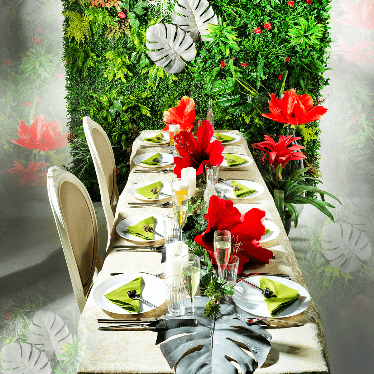 Hoja de Monstera artificial 90 cm gris - 8