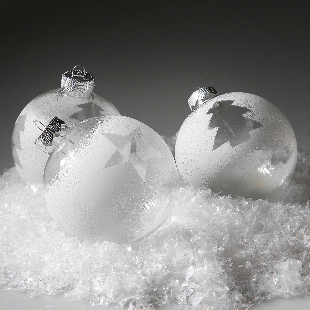 Bola de Navidad de vidrio 6 cm, blanca, 10 piezas - 2 Bola de Navidad de vidrio 6 cm, blanca, 10 piezas - 2