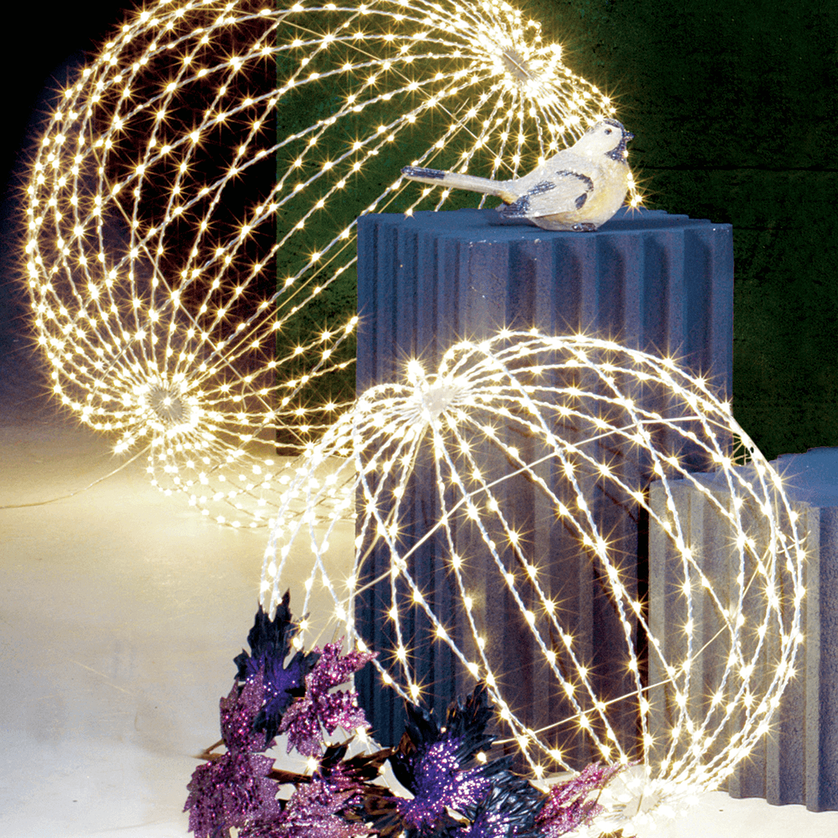 Boule lumineuse à LED pour l'ext., LED chaude - blanc, Ø 30 cm - 5