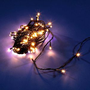 LED coupling light chain for indoor use, 24 m without supply cable, green