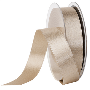 Satin ribbon Glitter, 25 mm, 20 m, cream