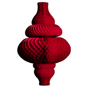 Colgante de papel de nido de abeja Adorno rojo, longitud 67 cm
