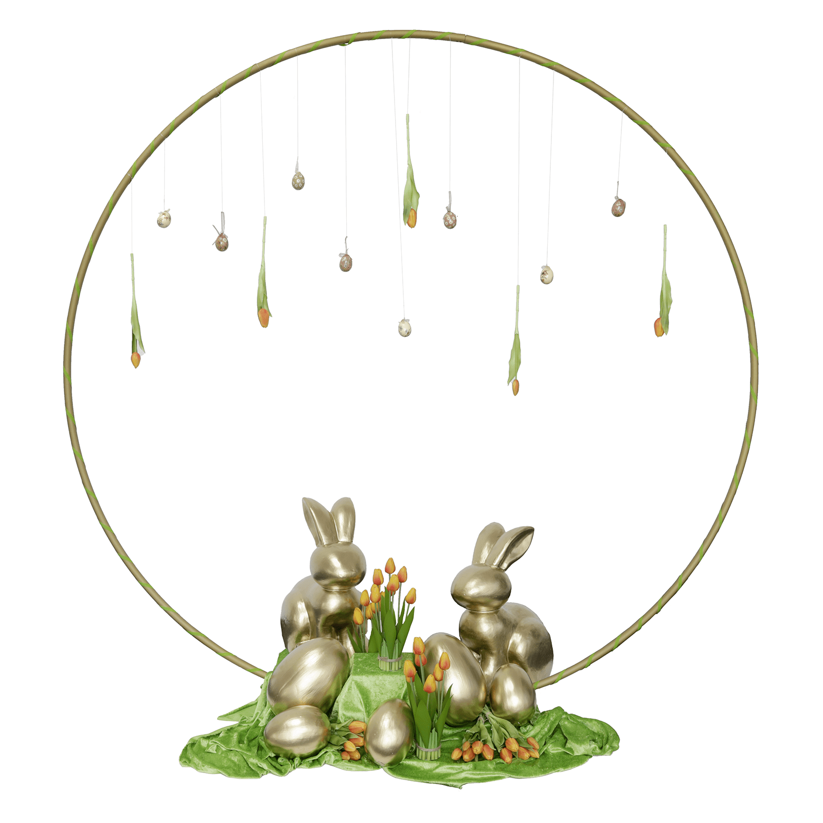 Figurine décorative Lapin de Pâques doré, 50 cm - 6