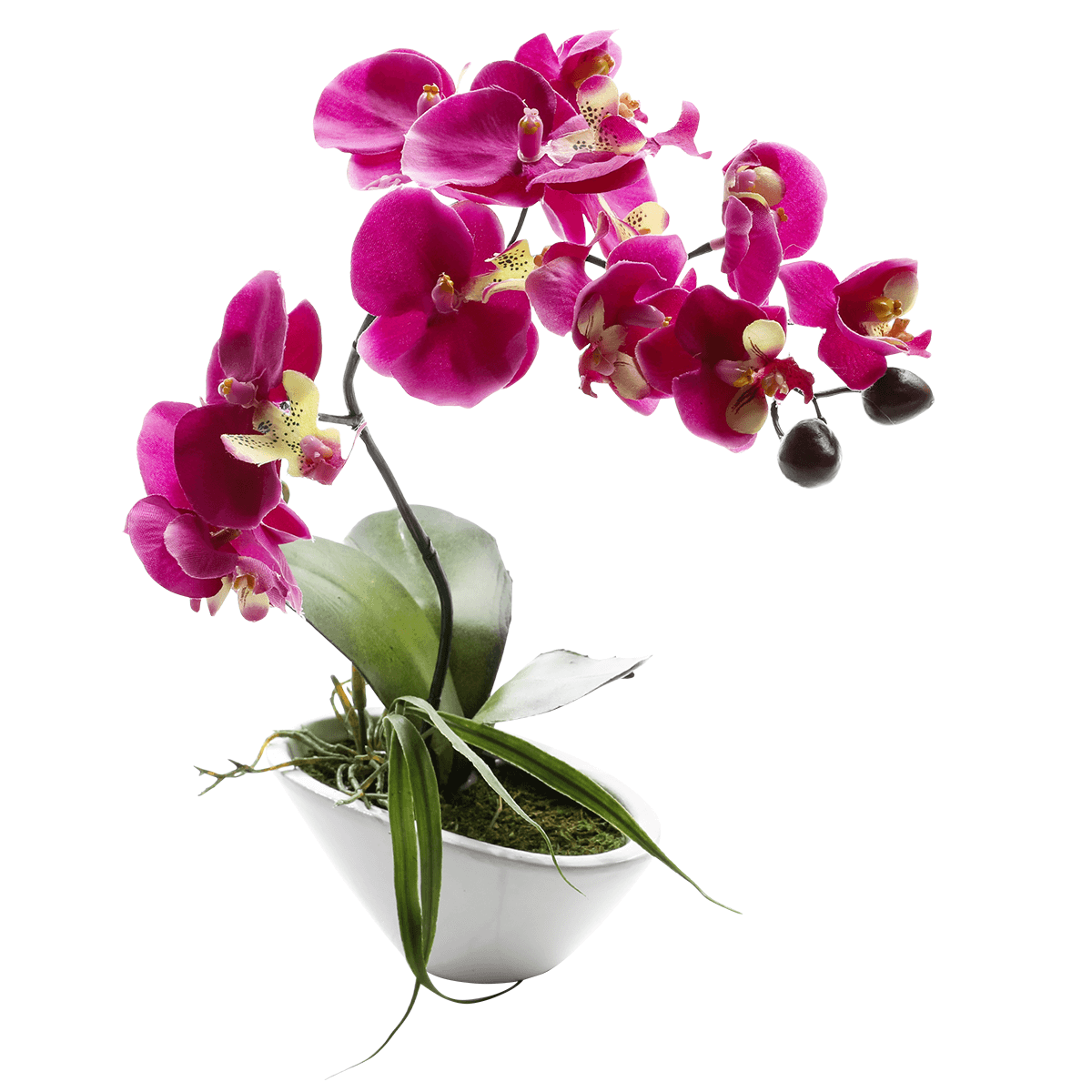 Orquídea artificial en maceta, rosa 28 cm - 0