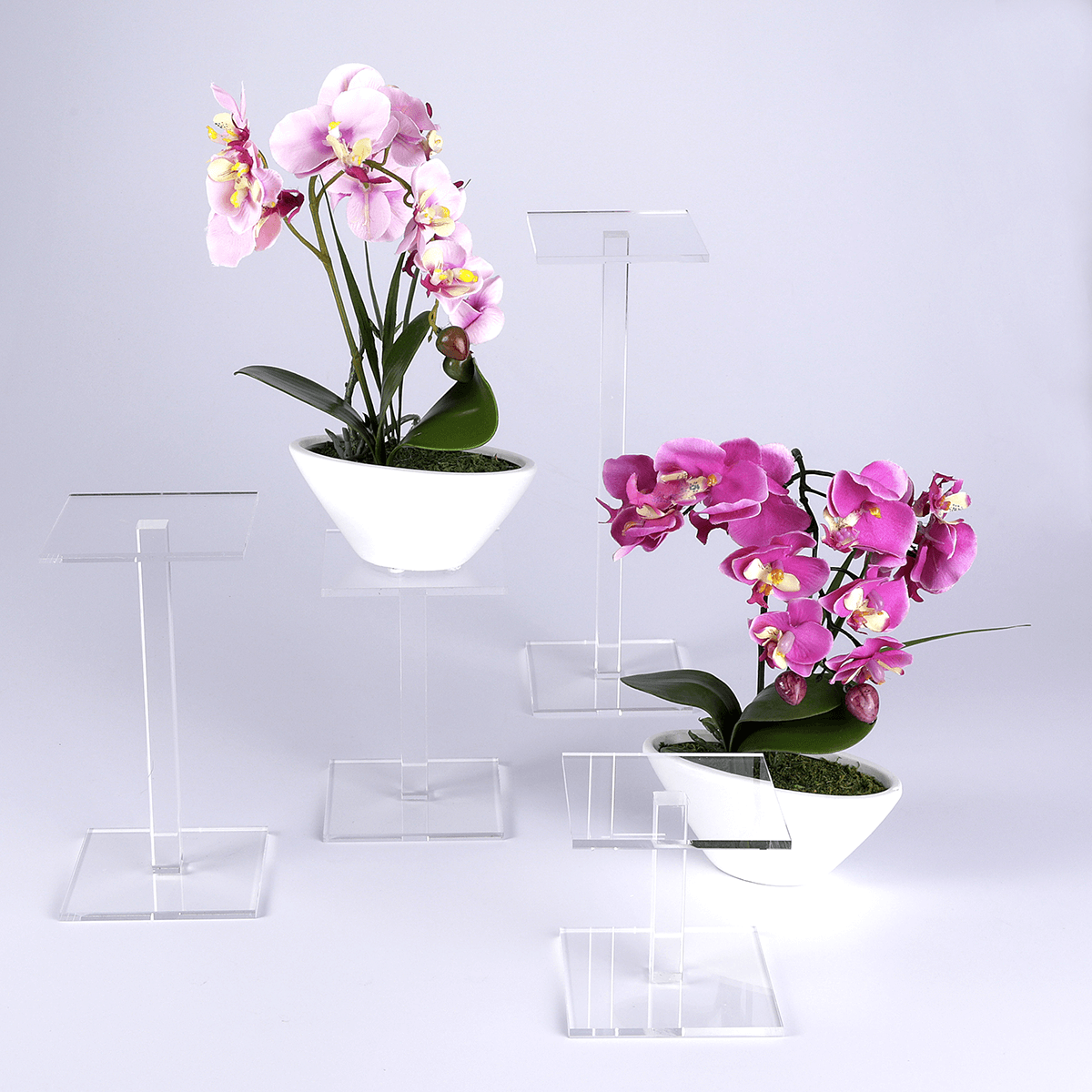 Orquídea artificial en maceta, rosa 28 cm - 3