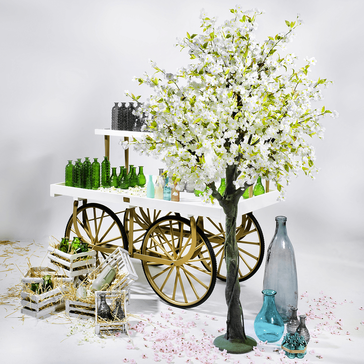 Árbol de flores de cerezo artificial, 220 cm - 4
