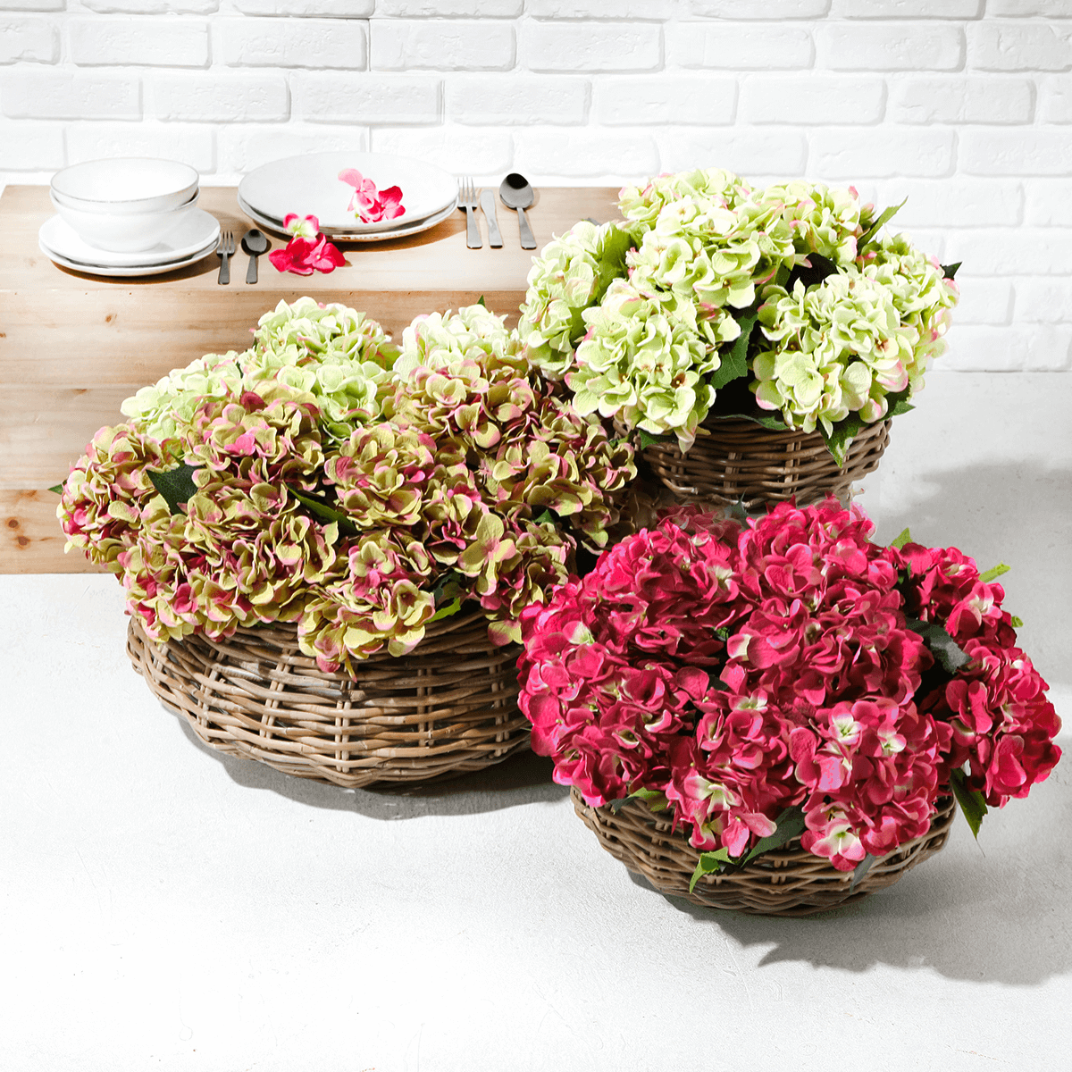 Artificial flower Hortensia pink, 52 cm - 4