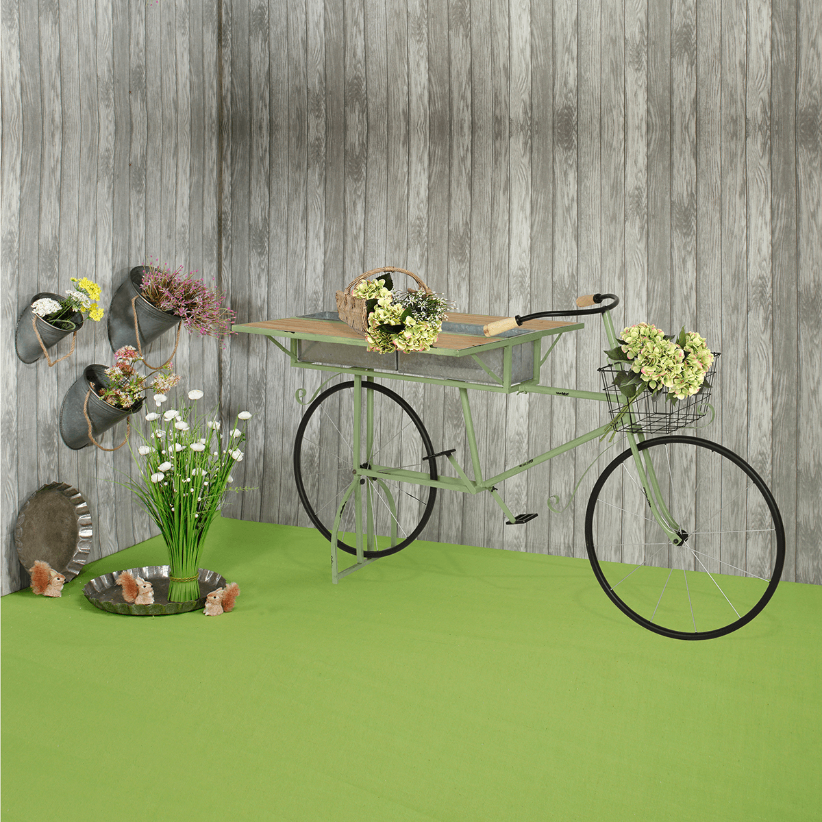 Fleur artificielle hortensia vert, 52 cm - 9