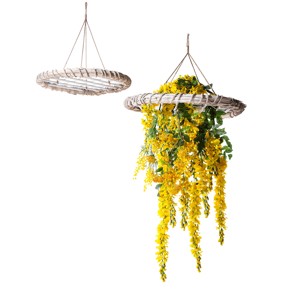 Branche artificielle Wisteria laburnum, 140 cm, jaune - 3