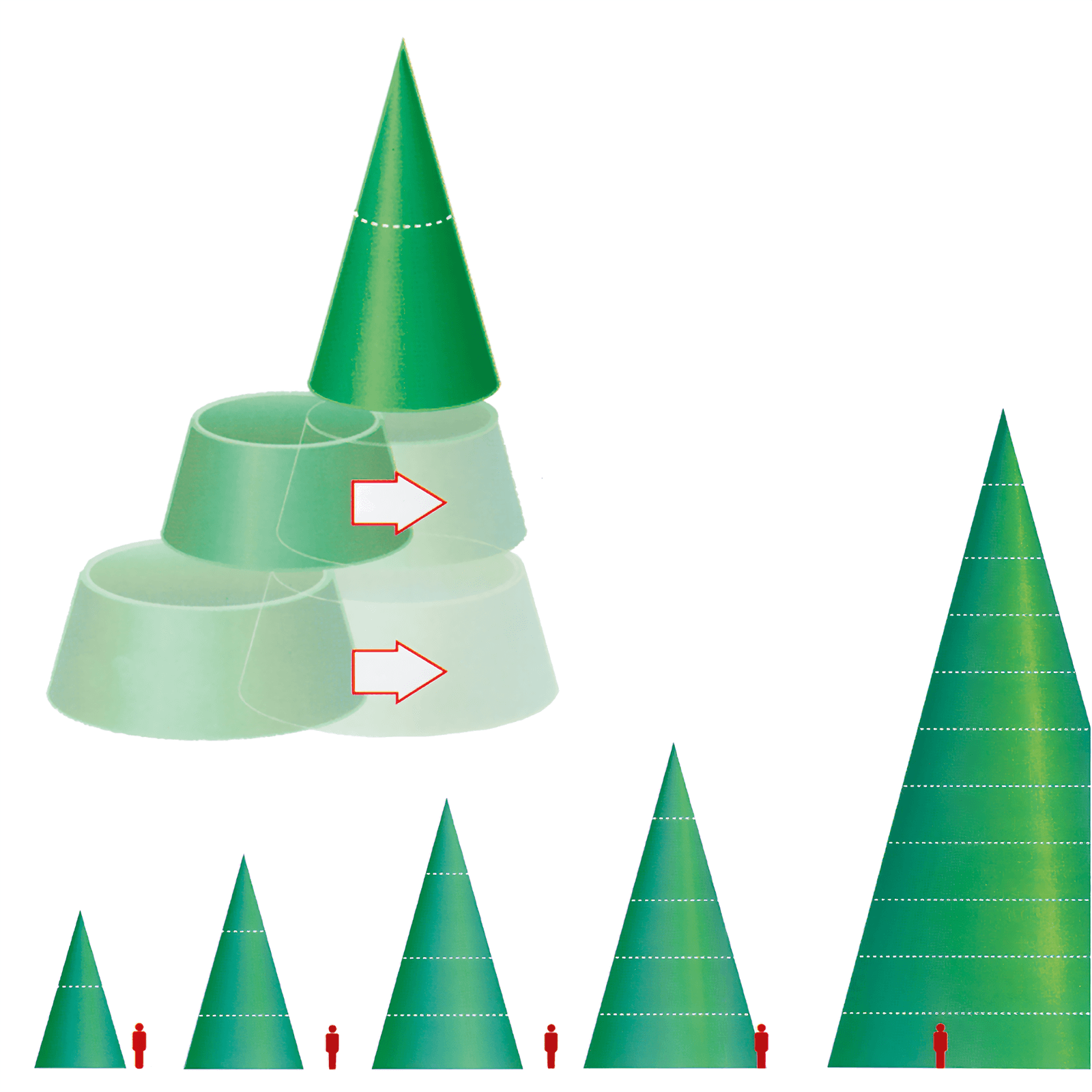 Árbol gigante sin iluminación, altura: 370 cm - 5
