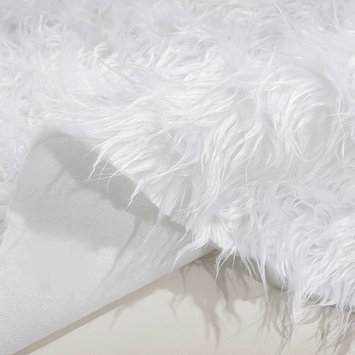 Felpa de pelo largo blanca, 145 cm - 0