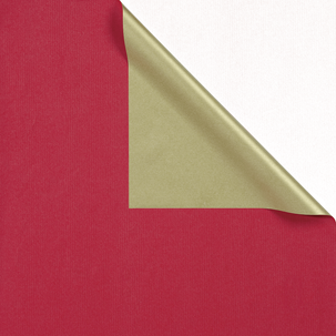 Papel de regalo Bicolor 70 cm, 100 m, rojo/oro