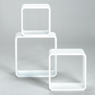 Lot d'étagères "Cube" blanches 3 él.