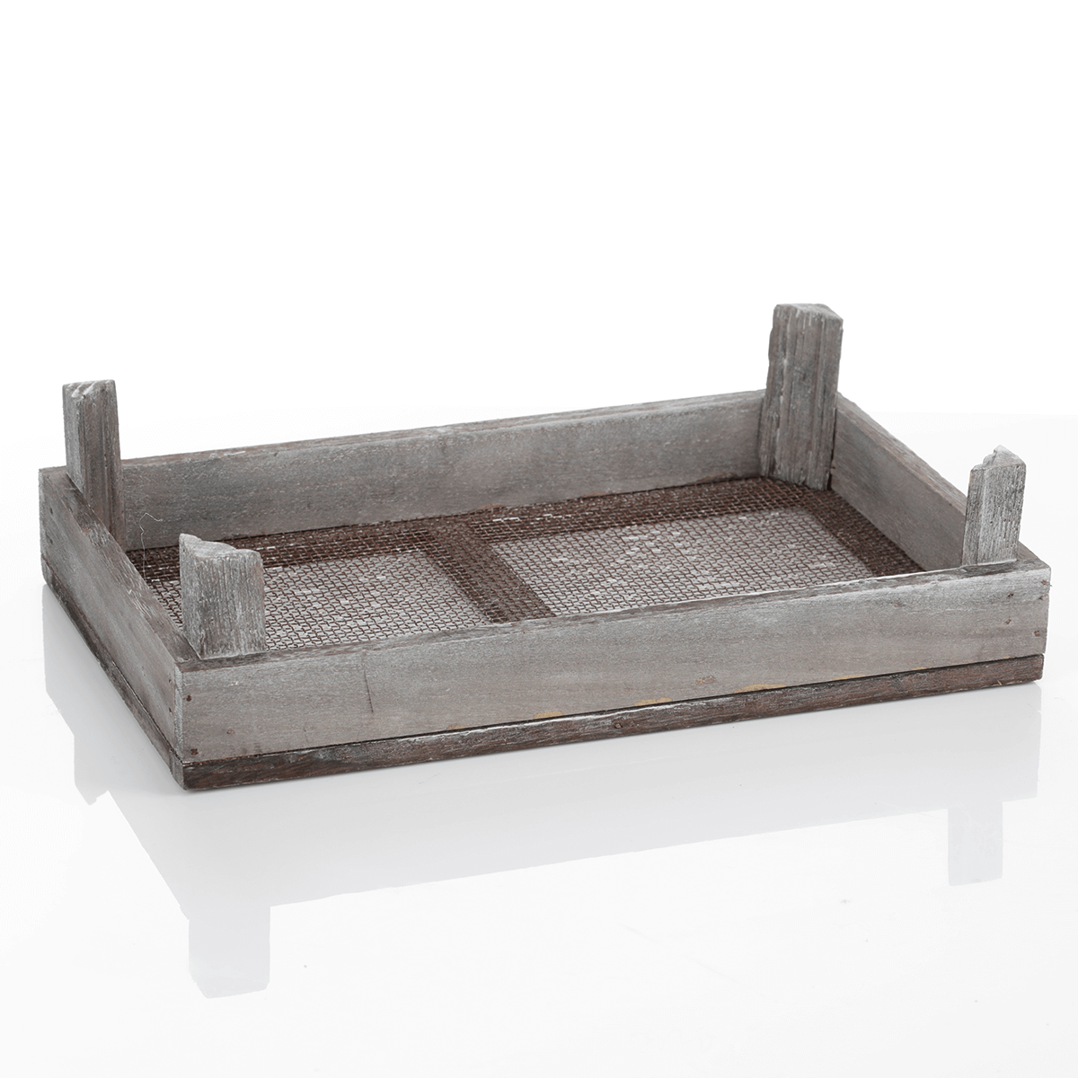 Boîte en bois avec grille, 28 x 18 cm - 1