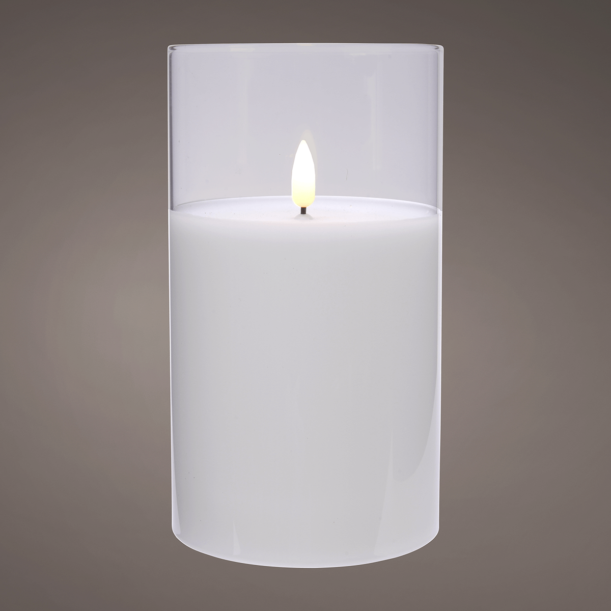 Vela de cera LED en vidrio transparente 7,5 x 12,5 cm - 7