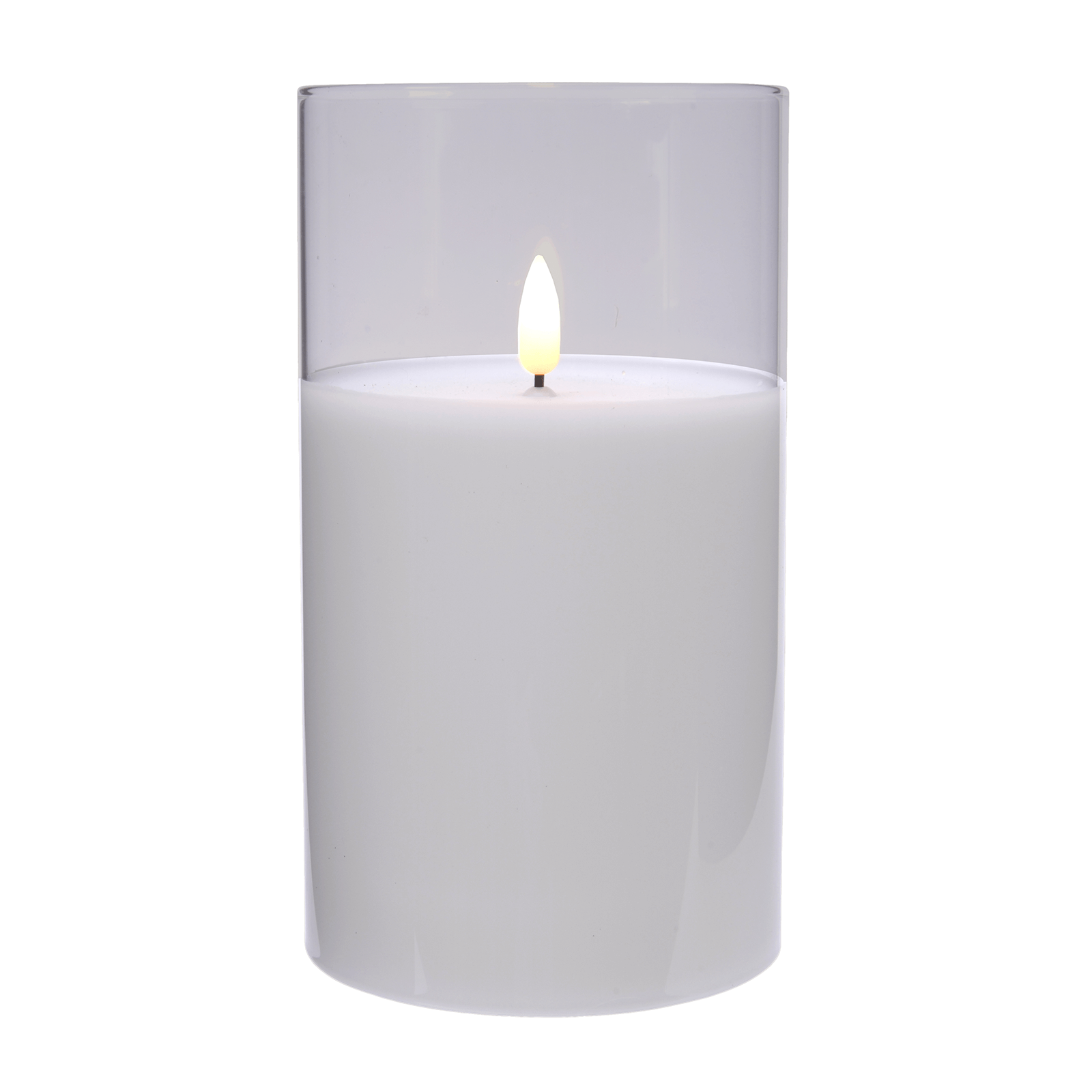 Vela de cera LED en vidrio transparente 7,5 x 12,5 cm - 0