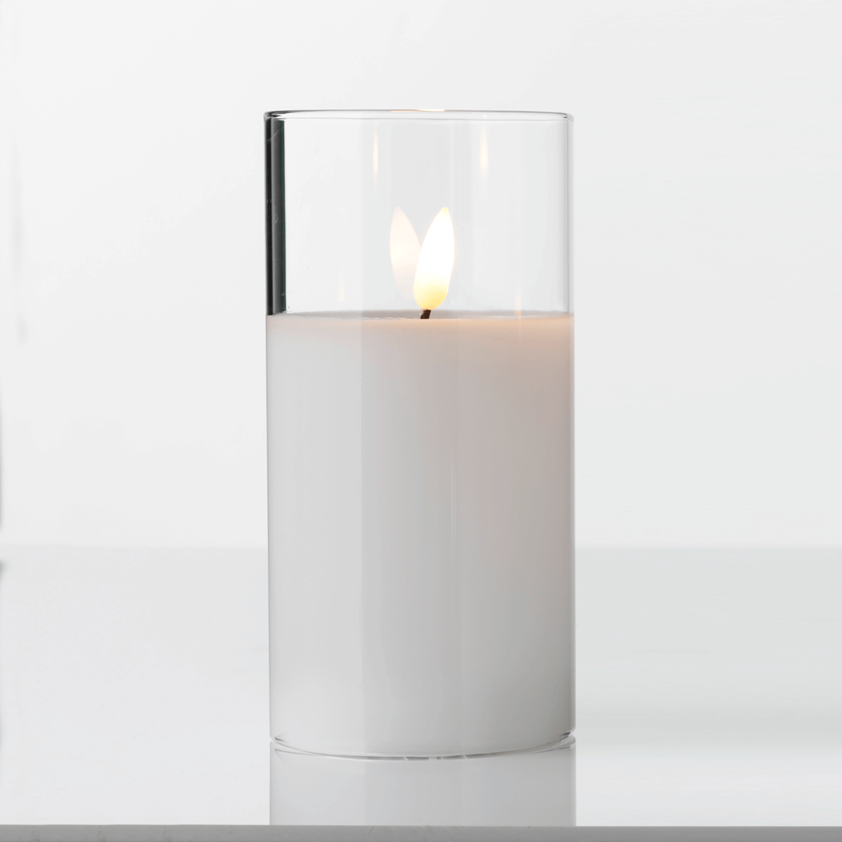 Vela de cera LED en vidrio transparente 7,5 x 12,5 cm - 1