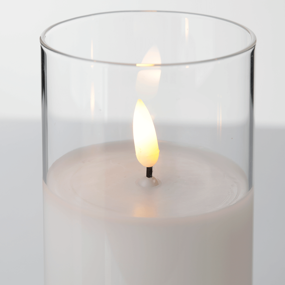 Vela de cera LED en vidrio transparente 7,5 x 12,5 cm - 2