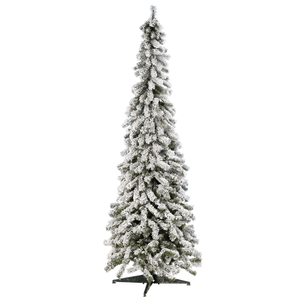 Artificial, narrow fir tree, snow-covered 210 cm