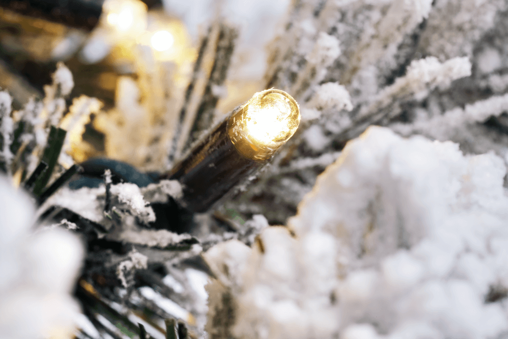 Artificial, narrow fir tree, snow-covered with LED 180 cm - 3