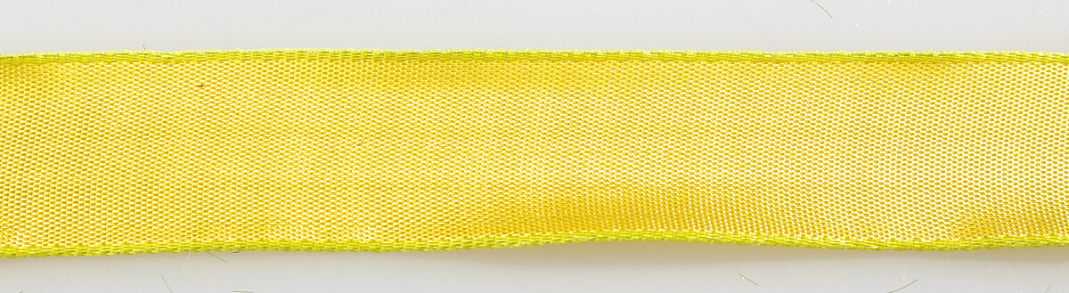 Ruban en tissu av. bord en fil de fer, jaune, larg. 25 mm - 1