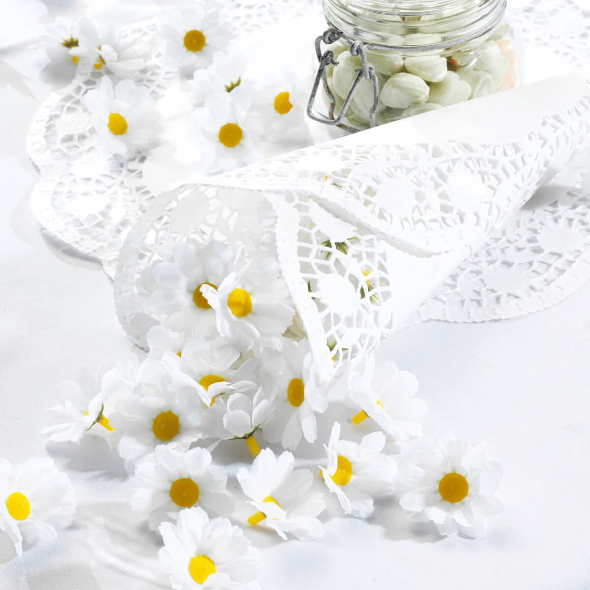 Decorative blossoms Marguerites, 72 pcs - 1