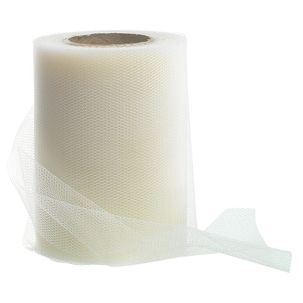 Tüllband, 100 mm, 25 m, creme