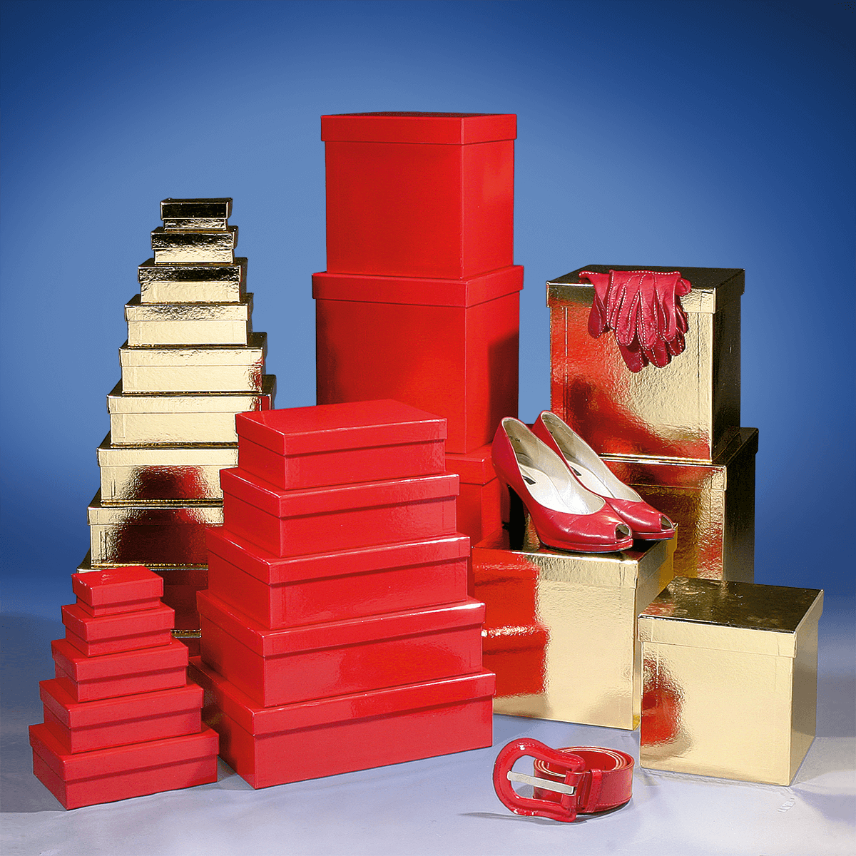 Cajas de cartón de regalo, color rojo, 10 pz. - 7