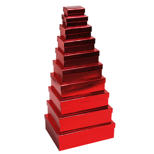 Gift box set rectangular, red, 10 pieces