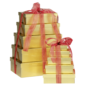 Cajas de cartón de regalo, color dorado, 10 pz.