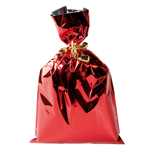 Bolsa de regalos, brillante, color rojo, 20 x 35 cm