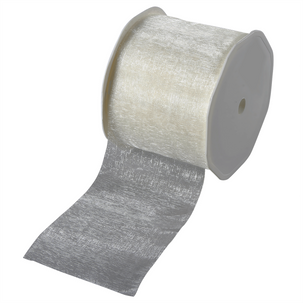 Ruban en crêpe de Chine, larg. 70 mm, crème