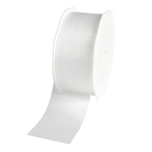 Ruban en crêpe de Chine blanc larg. 38 mm