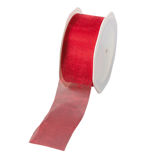 Ruban en crêpe de Chine rouge larg. 38 mm