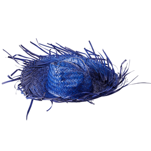 Sombrero de paja decorativo, azul, Ø 40 cm