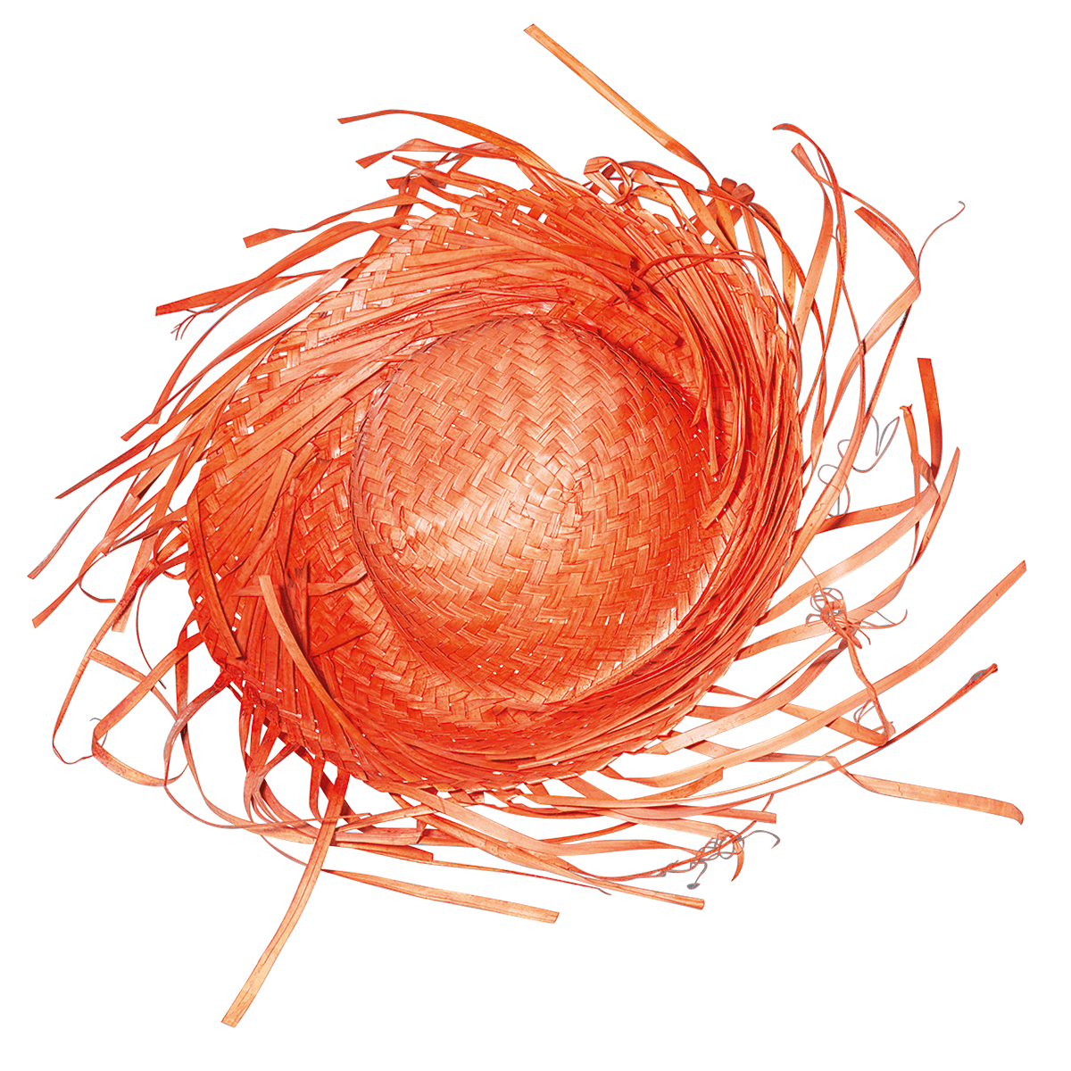 Chapeau de paille déco, orange - 1