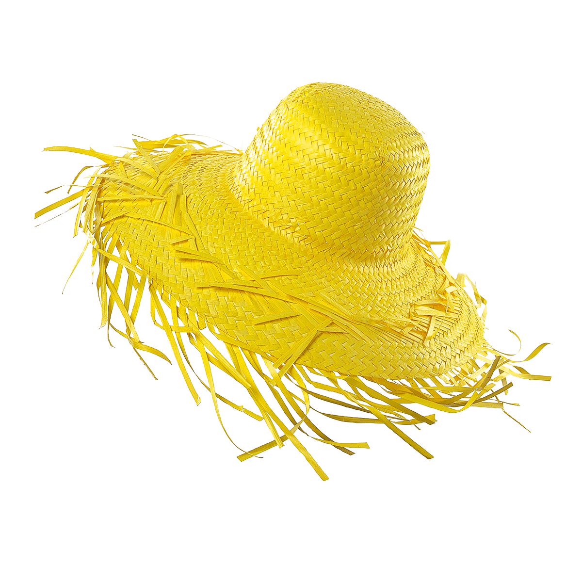 Sombrero de paja decorativo, color amarillo - 0